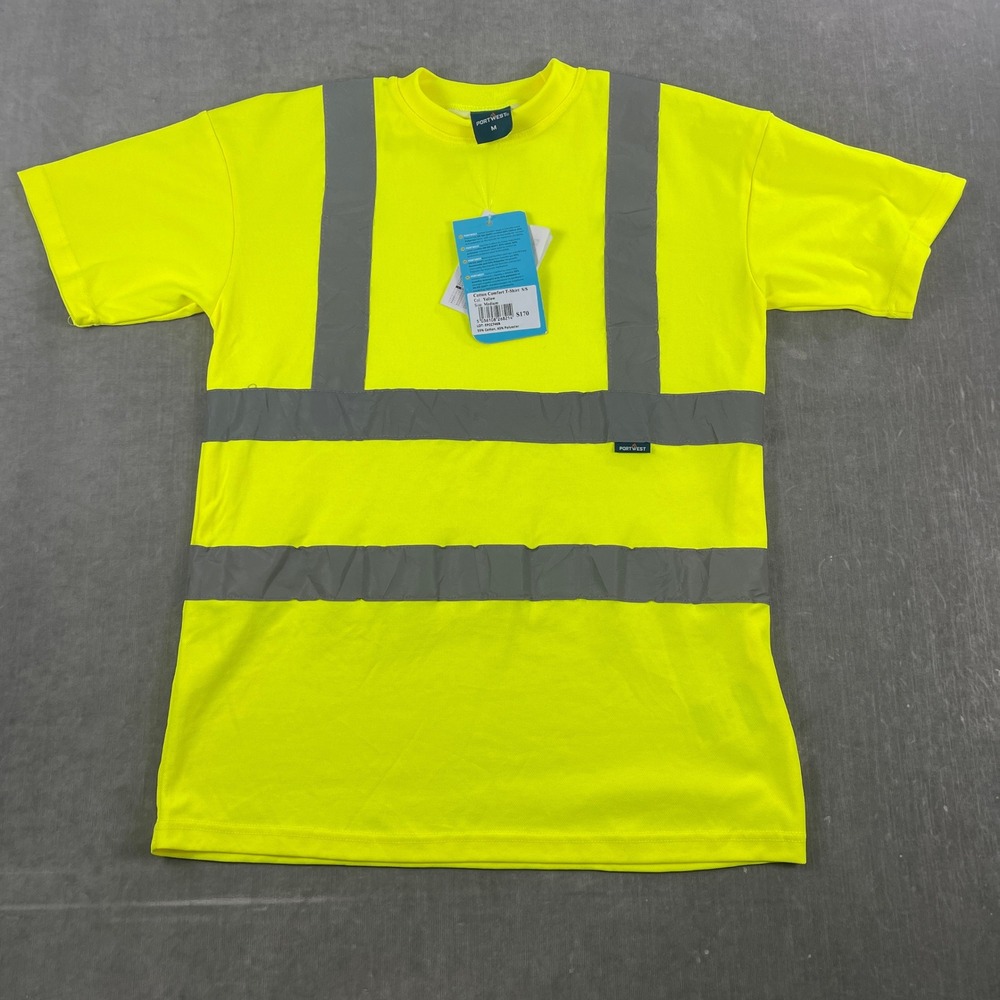 Portwest‎ Mens Medium Yellow T-Shirt Reflective Hi-Vis Safety